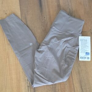 Lululemon Taupe Fast And Free Pockets 25" Leggings
